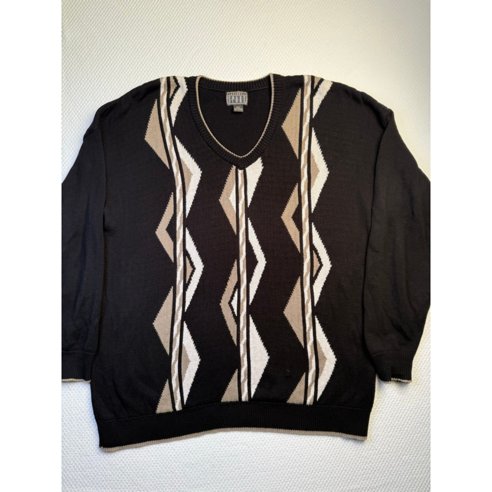 Vintage Sansabelt Sport Sweater 2XLT Tall Made in USA 100% Cotton